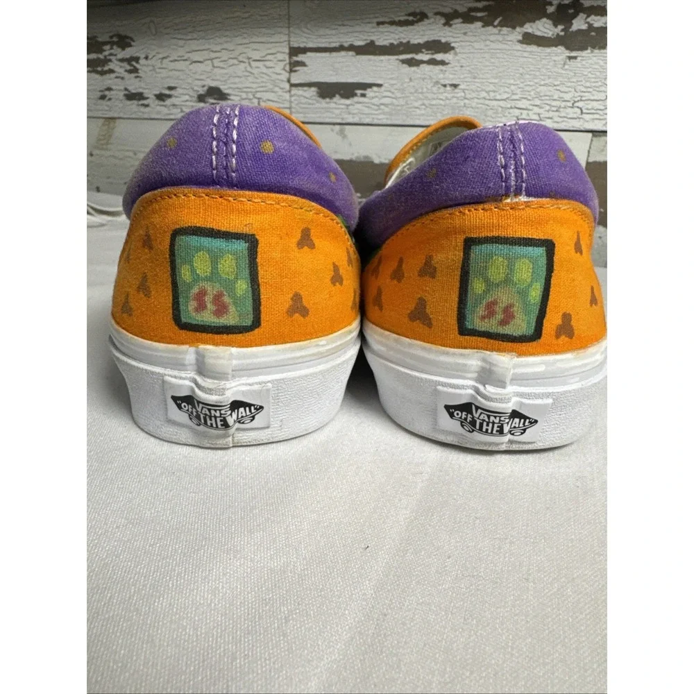 Custom Vans Slip-On Shoes Scooby Doo Shaggy‎ Signed Hand Painted Canvas 10.5